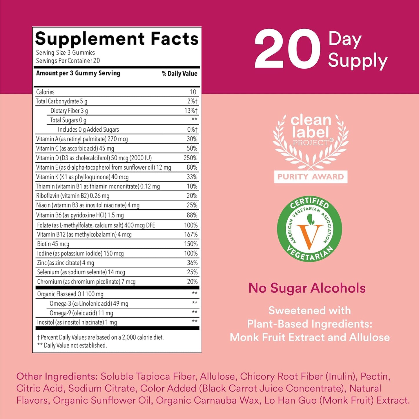 SmartyPants Women's Sugar free Multivitamin Gummies with Omega-3, 60 Gummies - görsel 2