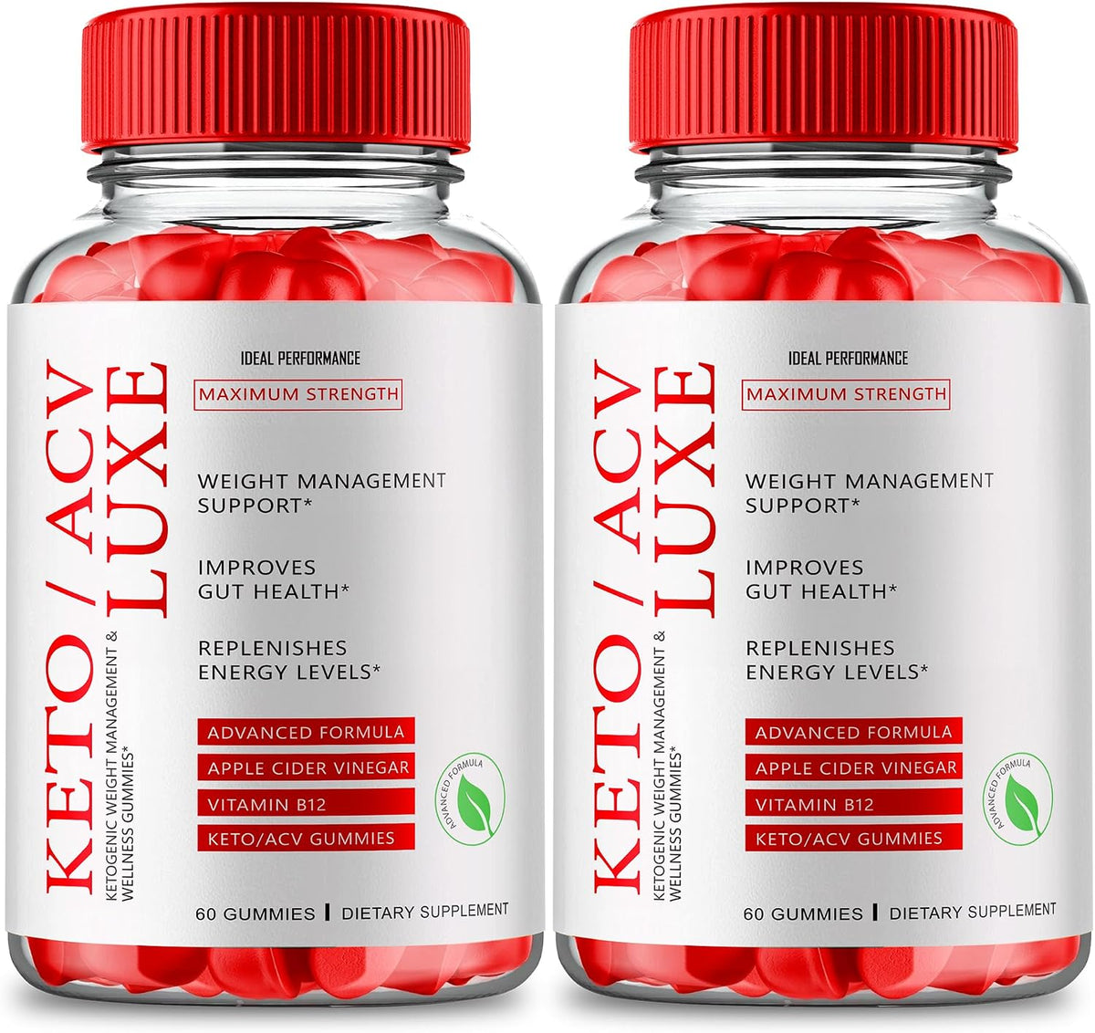 Keto Luxe + Gummies – ACV Keto Supplement – Apple Cider Vinegar (1000 mg): Made from fermented apples, ACV – Image 1