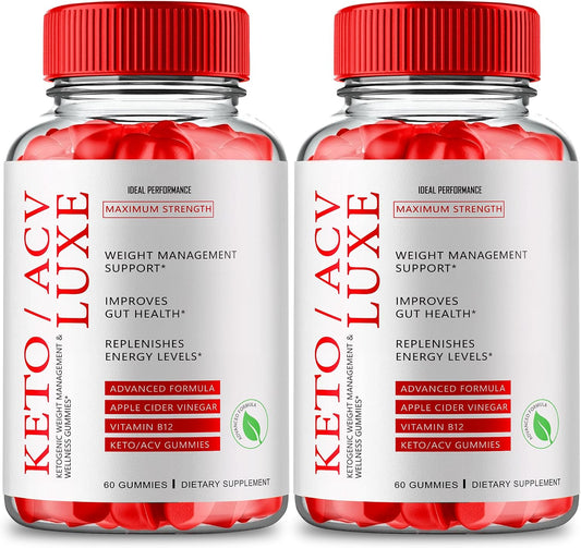 Keto Luxe + Gummies – ACV Keto Supplement – Apple Cider Vinegar (1000 mg): Made from fermented apples, ACV – Image 1