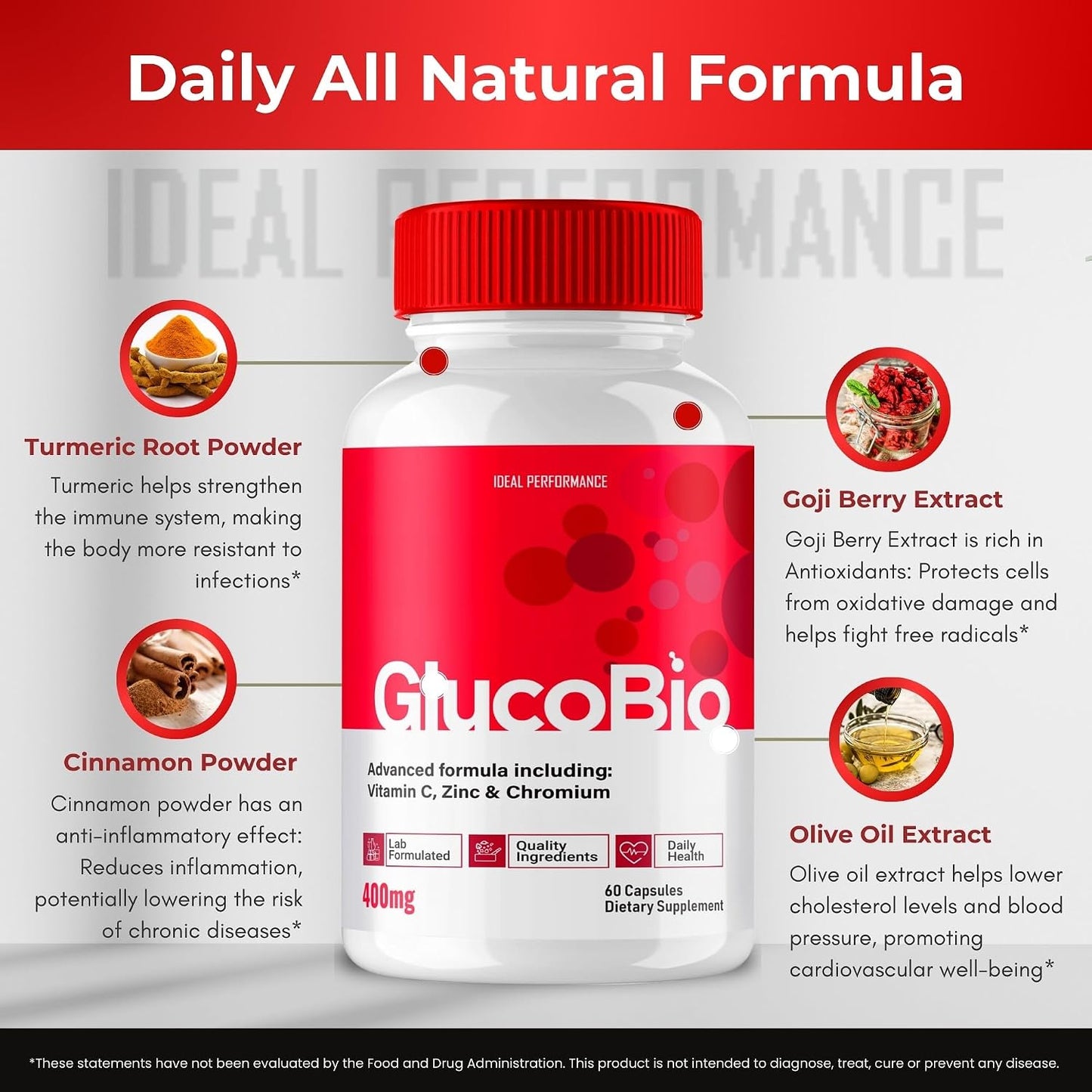 GlucoBio Capsules, Official GlucoBio Support Supplement Pills - Maximum Strength Ingredients for Health & Wellbeing, Gluco Bio Capsules Reviews (2 Pack) - görsel 4