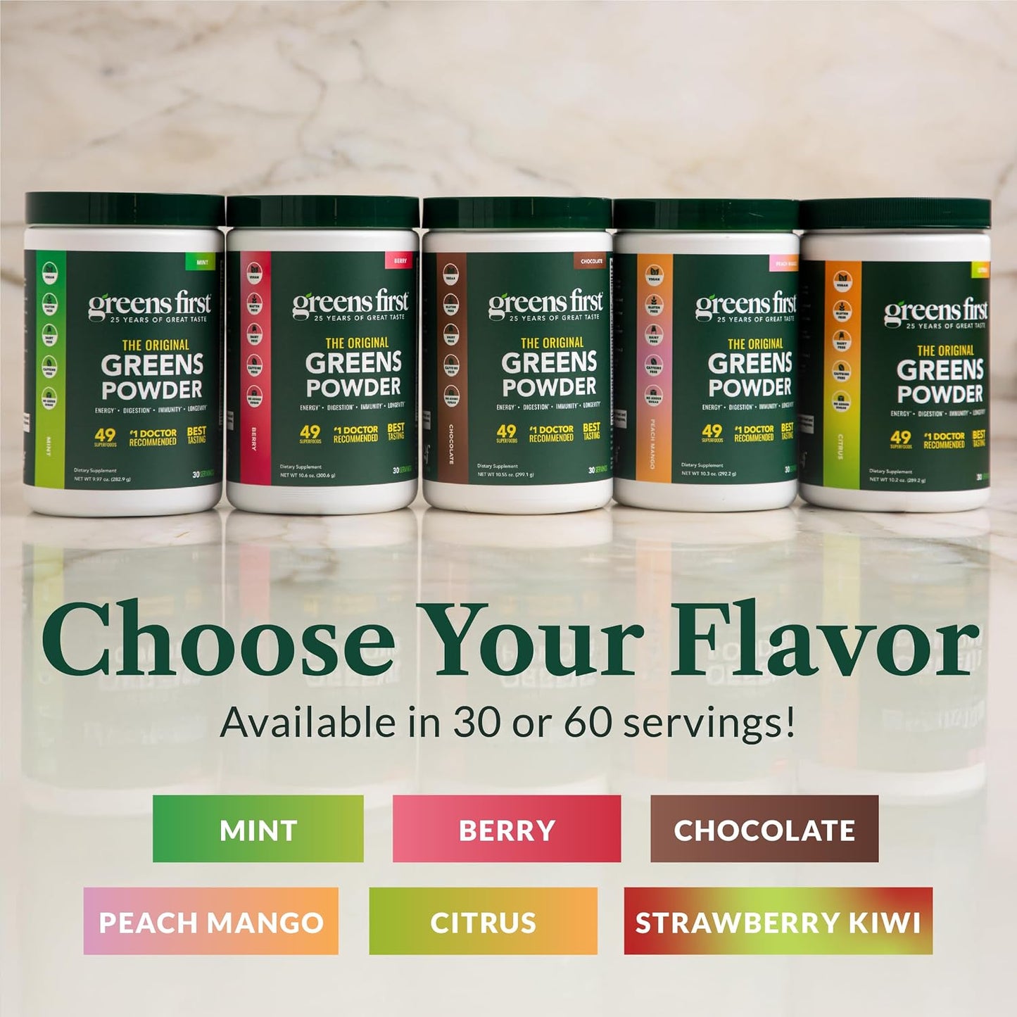 Greens First Original Greens Powder - 49 Superfoods - Organic Fruits & Vegetables - Prebiotics, Probiotics & Digestive Enzymes - Antioxidant Smoothie - Dairy-free, Vegan & Non-GM (Mint, 60 Servings) - görsel 6