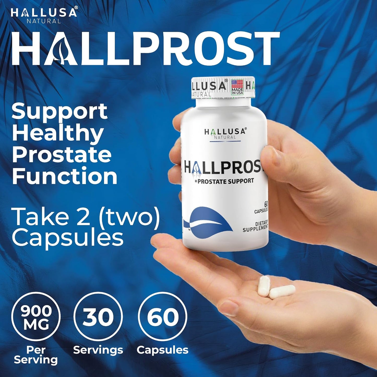 Hallusa Natural HALLPROST - Prostate Support Capsules, 60 Pack - görsel 6