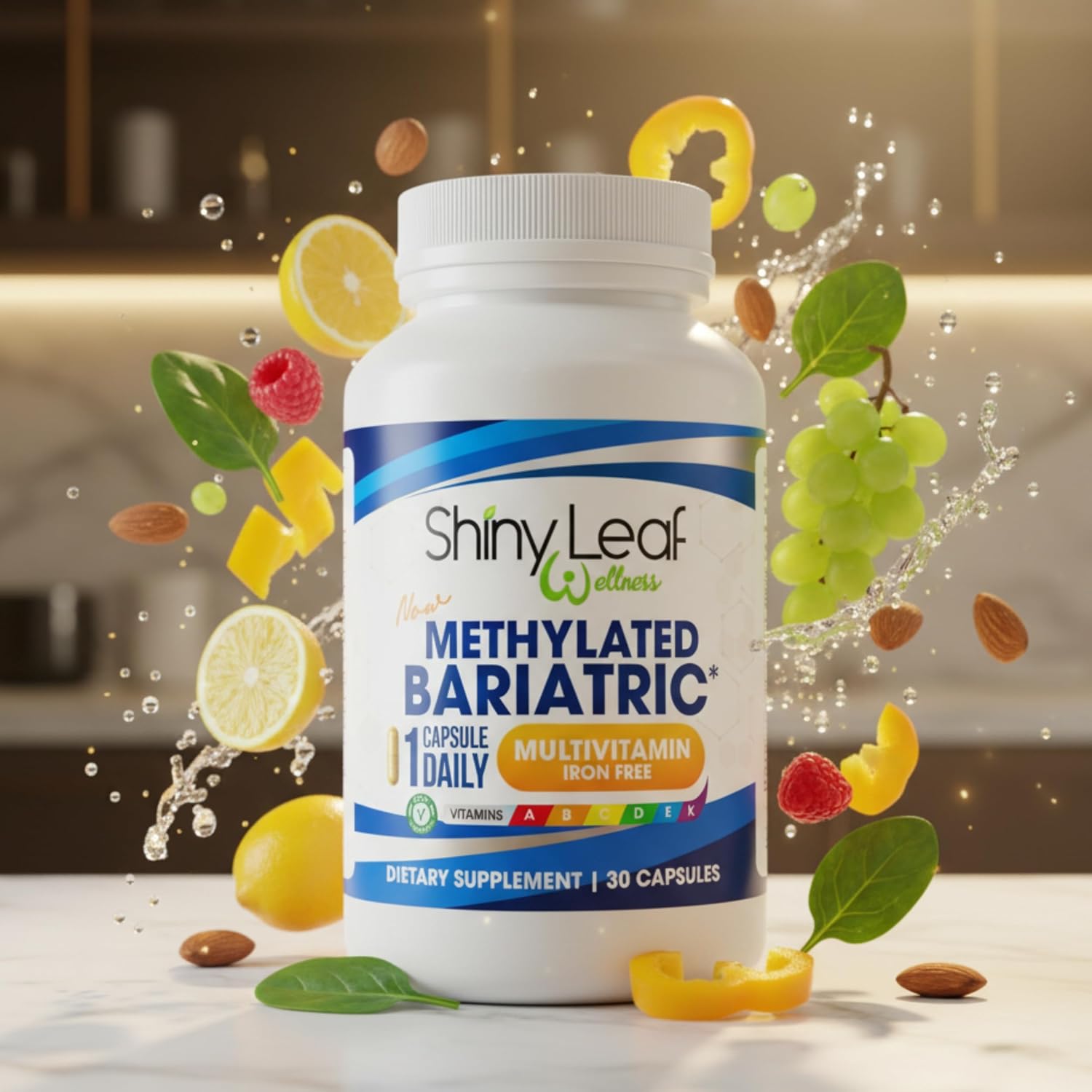 Bariatric Multivitamin Without Iron - Methylated B12 & Folate for Gastric Bypass & Sleeve Surgery | ASMBS Compliant | 1 Daily Capsule, 21 Nutrients | Made in USA, 30 Capsules - görsel 9