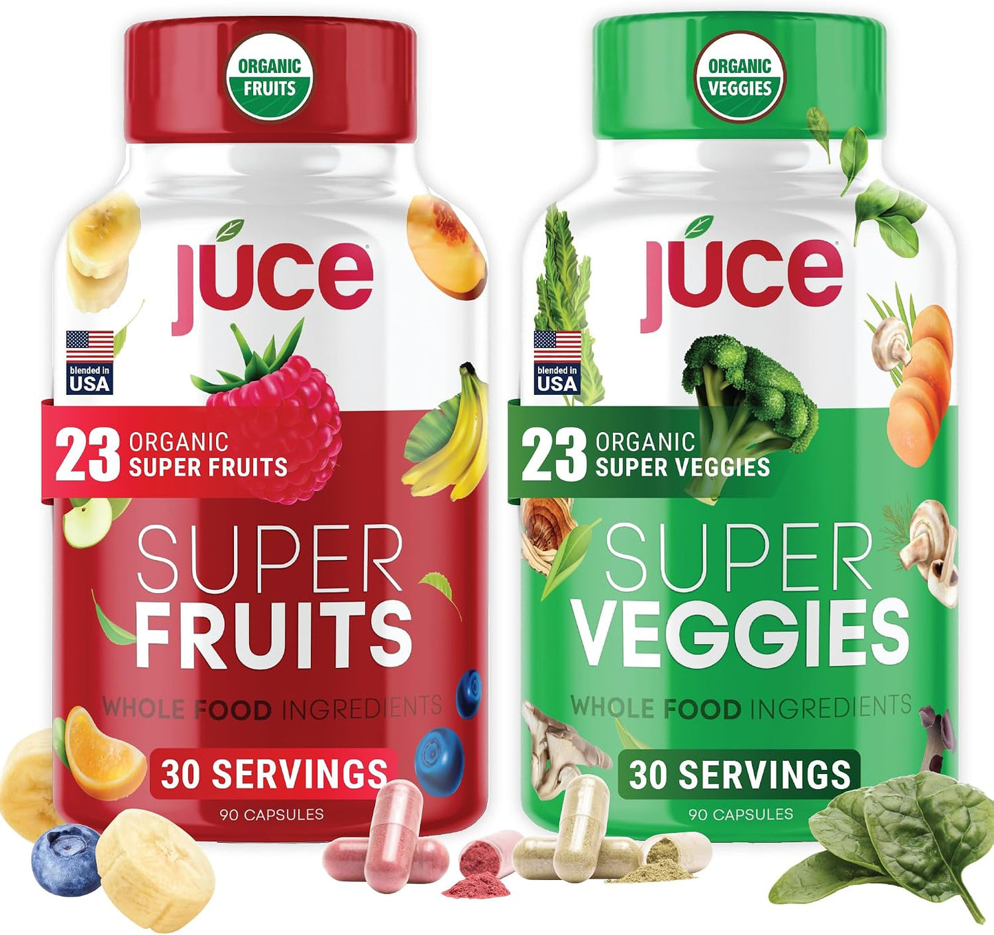 Juce Original Formula - Organic Super Fruit & Veggies Supplement - 180 Capsules - görsel 1