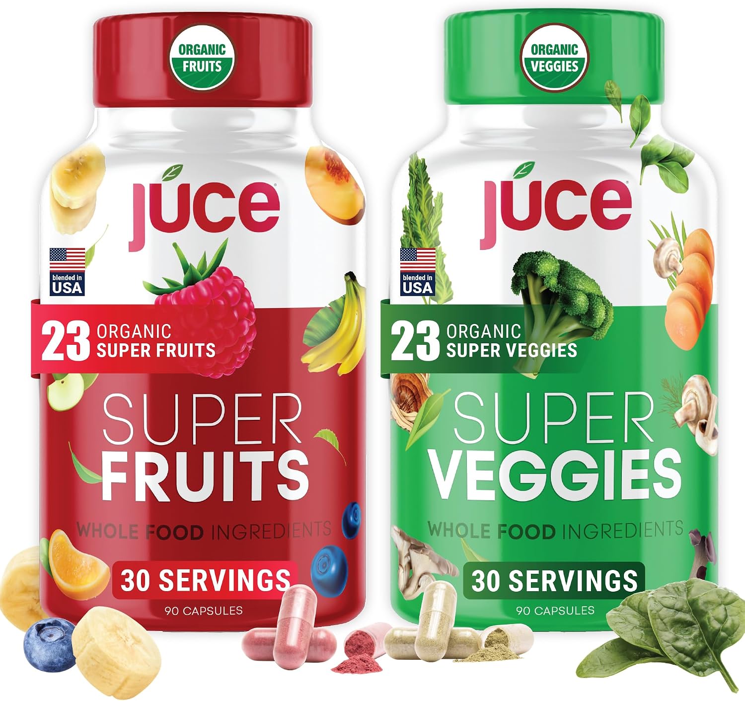 Juce Original Formula - Organic Super Fruit & Veggies Supplement - 180 Capsules - görsel 1