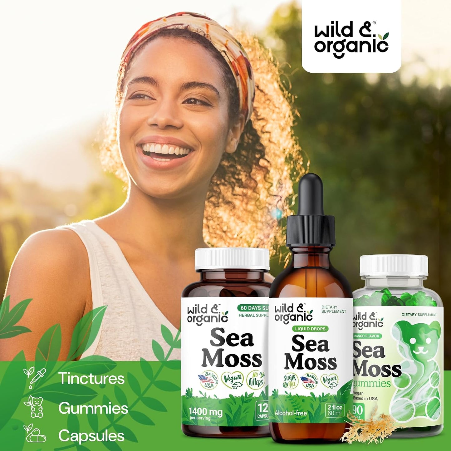 Wild & Organic Sea Moss Liquid Drops – Immune Support – Irish Sea Moss and Bladderwrack Tincture – Multimineral Chondrus Crispus Supplement – Vegan, Sugar & Alcohol-Free – 59 mL - görsel 8
