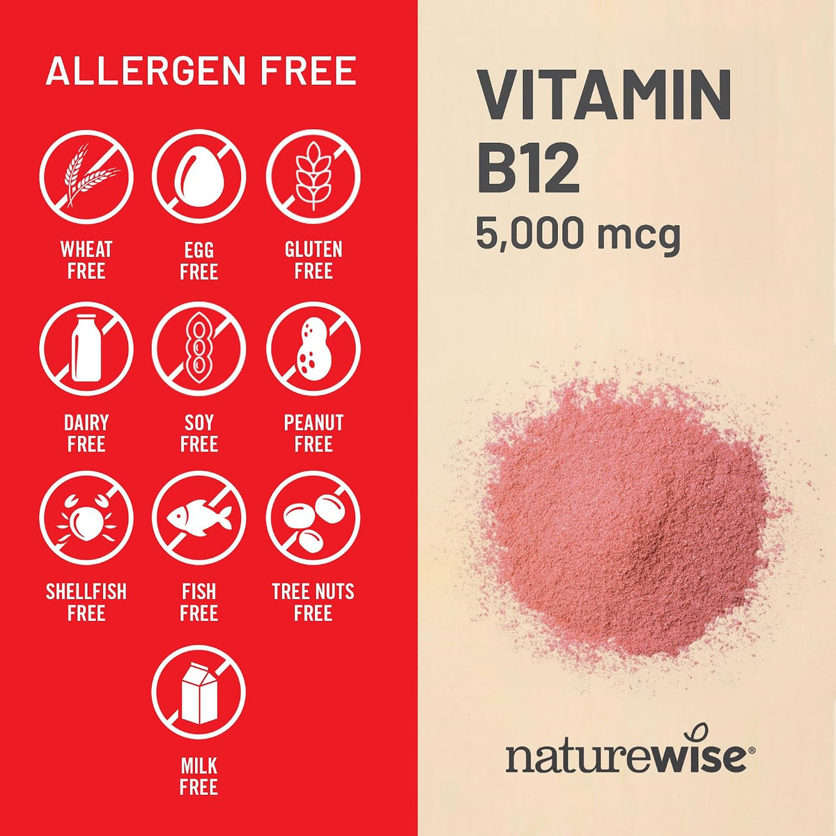 NatureWise Vitamin B12 5000 mcg - Extra – Made with halal gelatine, no artificial additives – Image 7