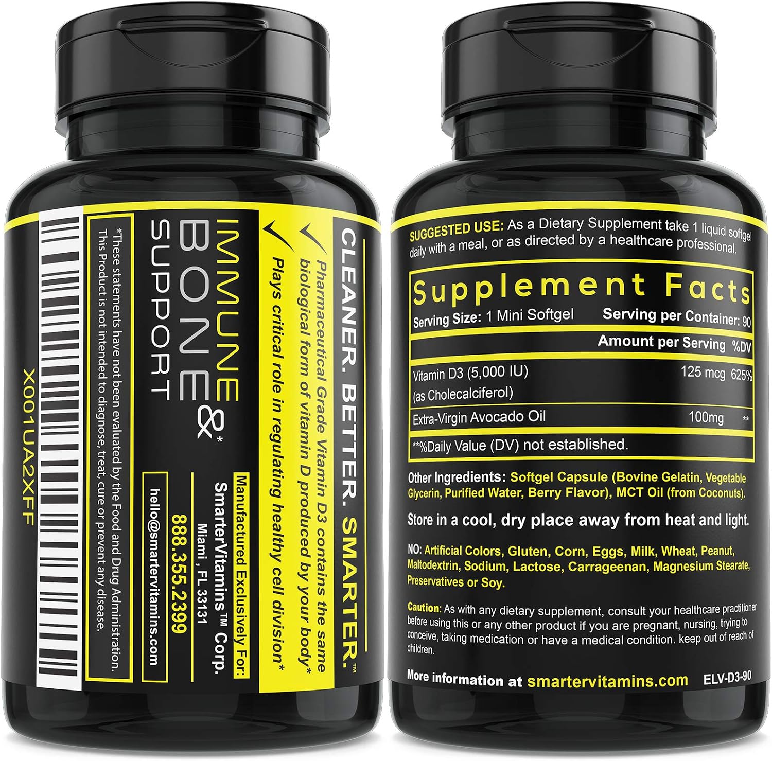 Smarter Vitamin D3 5000 IU in Avocado Oil, 125mcg, 270 Mini Softgels (3 Pack) - görsel 6