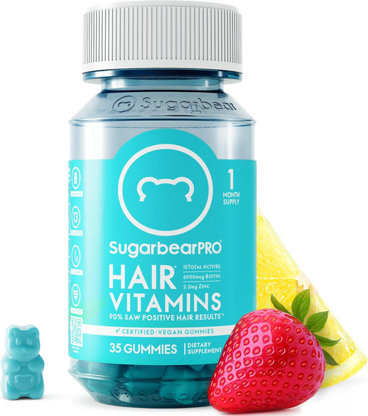 SugarbearPRO Hair Vitamin Gummy 1 Month – Supports healthy hair growth: Biotin helps strengthen strands, reduce – Image 1