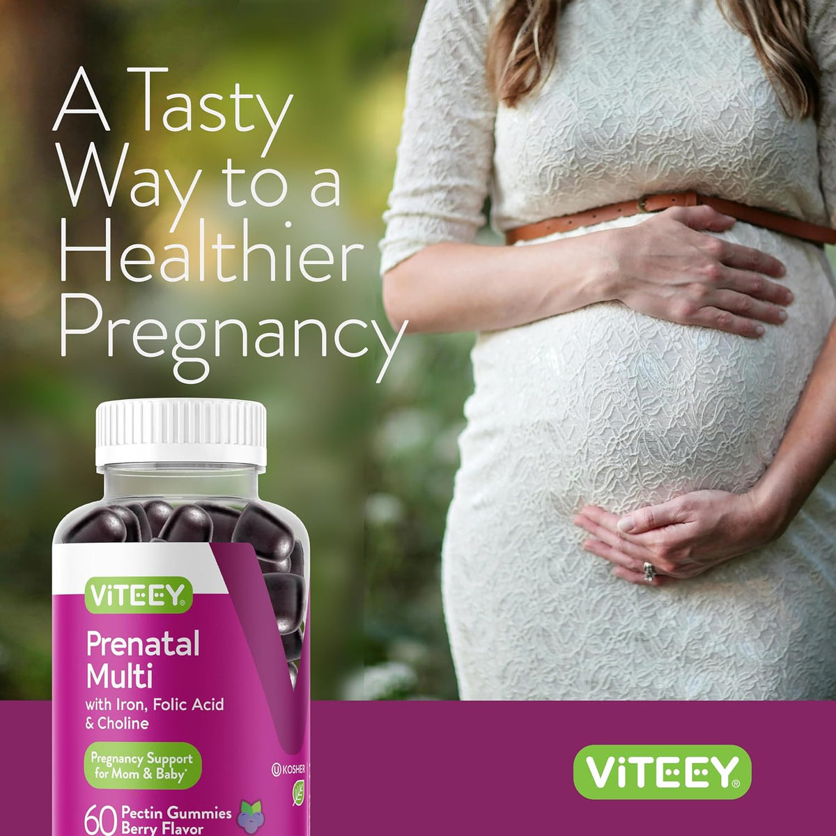Viteey Prenatal Gummies with Iron, Folic – Iron: Helps form haemoglobin to carry oxygen to both mother and bub. – Image 6