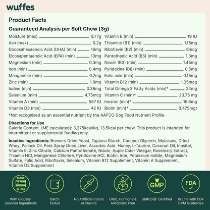 Wuffes 23-in-1 Dog Multivitamin Soft Chews – – Zinc and Vitamin A: Important for skin integrity and immune – Image 9