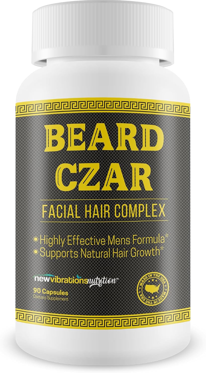 The Beard Czar Facial Hair Complex – Men's Beard Growth Supplement with Biotin & B Vitamins, 60 Capsules - görsel 1