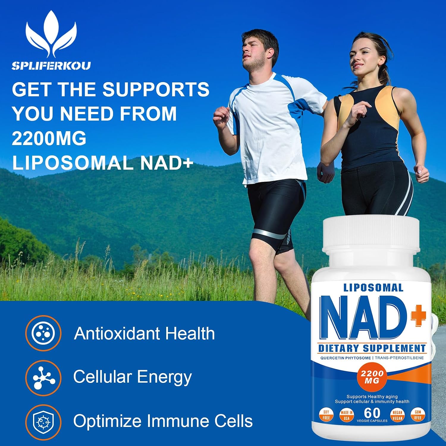2200mg Liposomal NAD+ Supplement, 60 Capsules | NAD Supplement for Men and Women's, Enhances Cell Energy & Ageing Defence - görsel 5