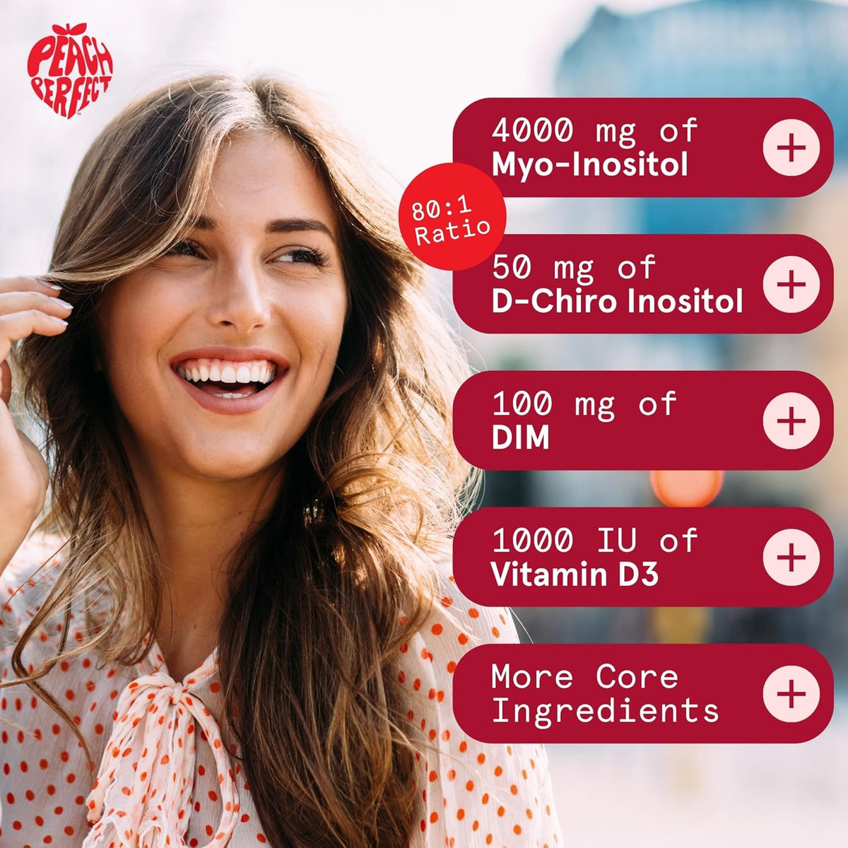 Peach Perfect Inositol Powder Multivitamin, Strawberry Acai Flavour – 4g Myo & D-Chiro Inositol, DIM, Zinc, Magnesium – Image 4