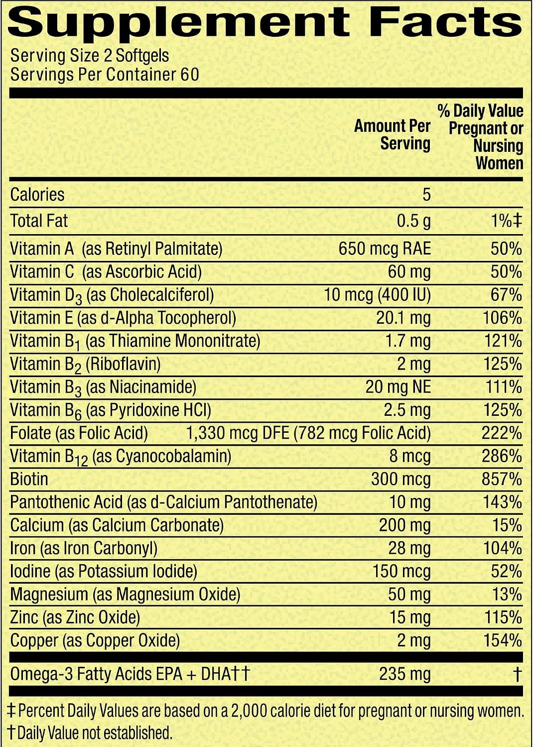 Prenatal Vitamins for Women's - 120 Mini Soft-gels Multivitamin/Multimineral (Pack of 1) – Image 5