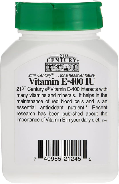 21st Century Vitamin E 400 IU Softgels, 110 Count