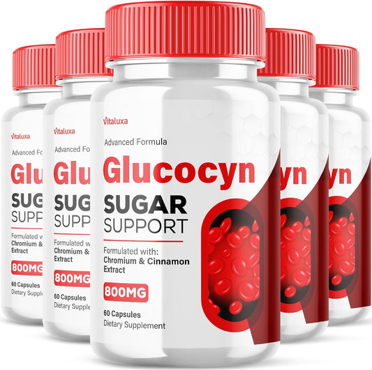Glucocyn Support Capsules – Maximum Strength Glycogen Health Formula (5-Pack, 300 Capsules) – Image 1