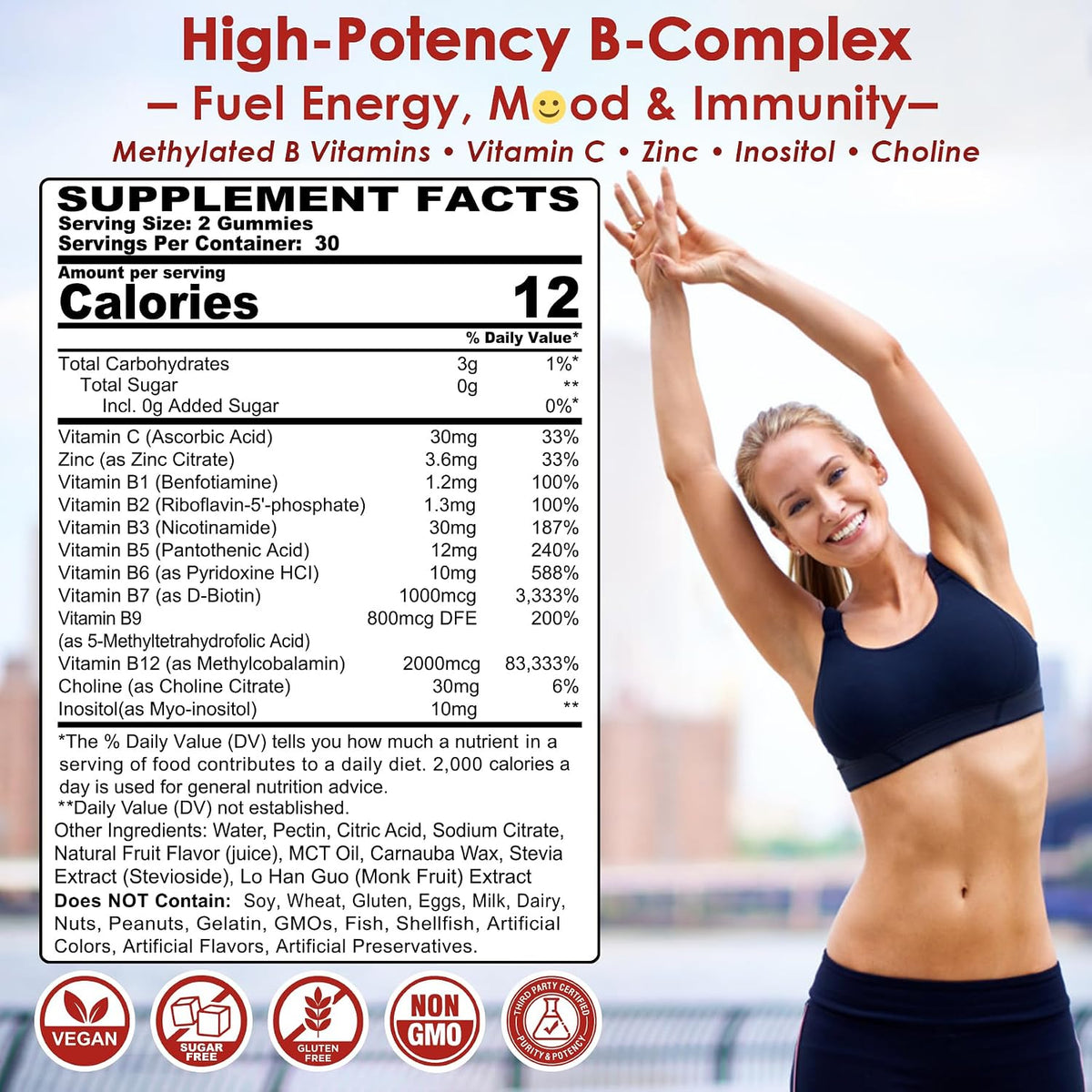 Methylated Vitamin B Complex Gummies - B12 & – Contributes to normal nervous system function – Image 2
