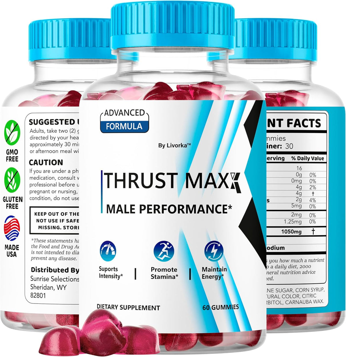 Thrust Maxx Gummies for Men – Performance and Energy Support (3 Pack, 180 Gummies) – Image 8