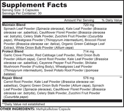 Codeage Instantfood Easy Veggies - Over 15 Vegetable Powders - Daily Vegan Wholefood Greens Supplement - 90 Capsules