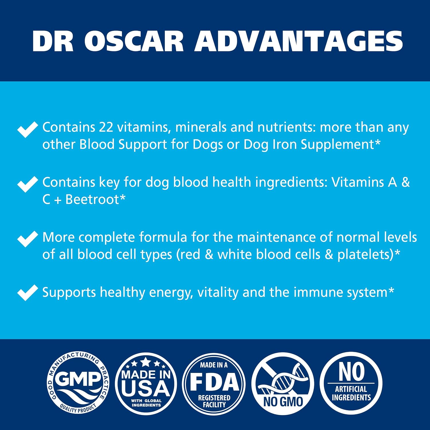 3in1 Blood Aid, Immunity & Energy for Dogs – Iron Supplement with 22-in-1 Formula, 120 Tablets - görsel 5