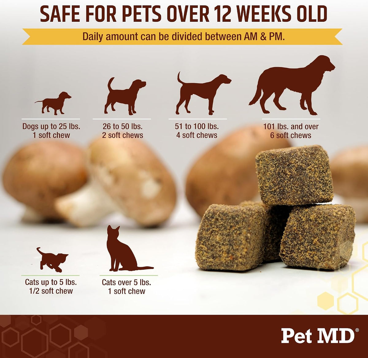 Pet MD Mushroom Immune Support for Dogs & – Antioxidant Protection: Mushrooms and CoQ10 provide antioxidants to – Image 4