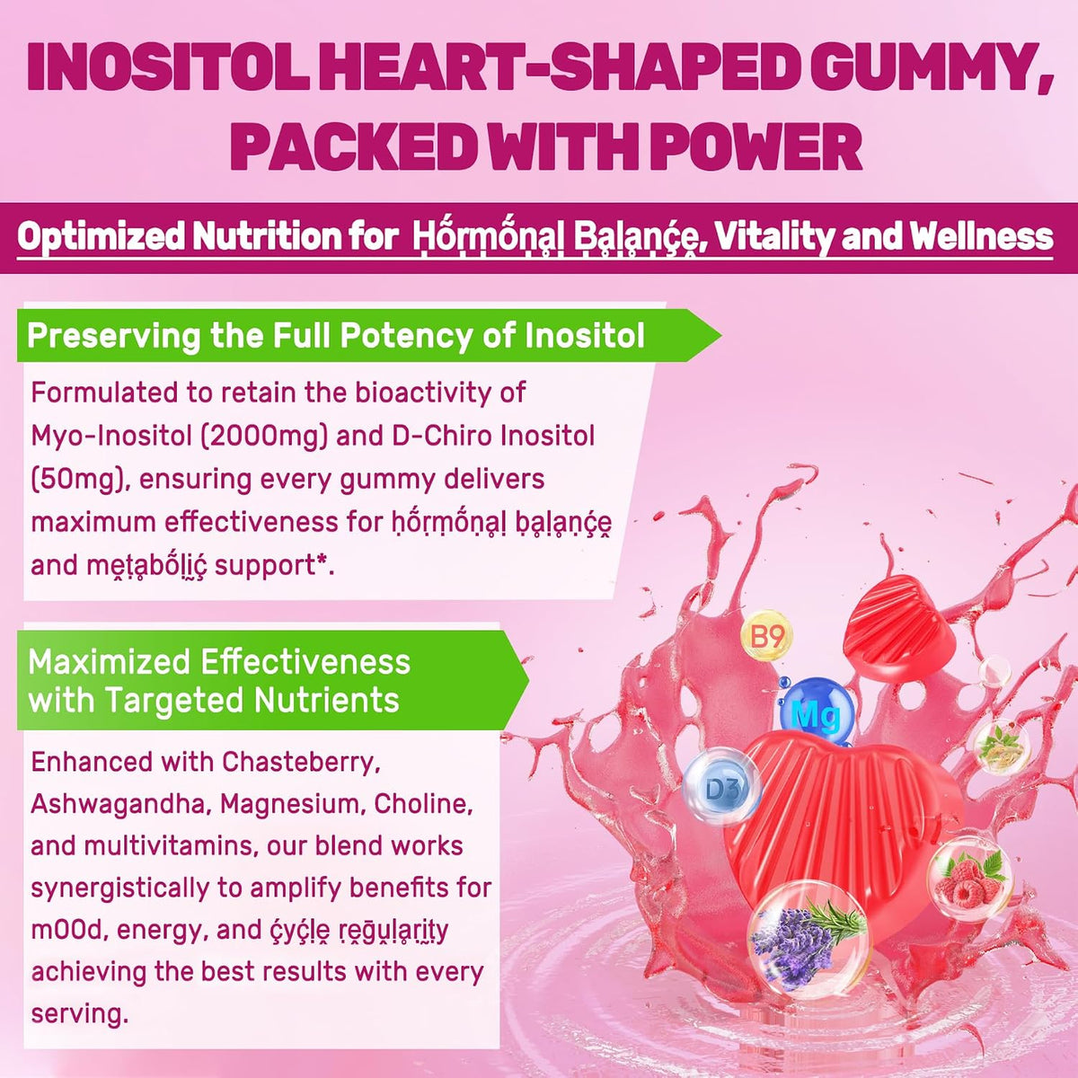 LILICARE Inositol Gummies for Women's - – Methylated B12 and Folate: Active forms that support methylation, energy – Image 8