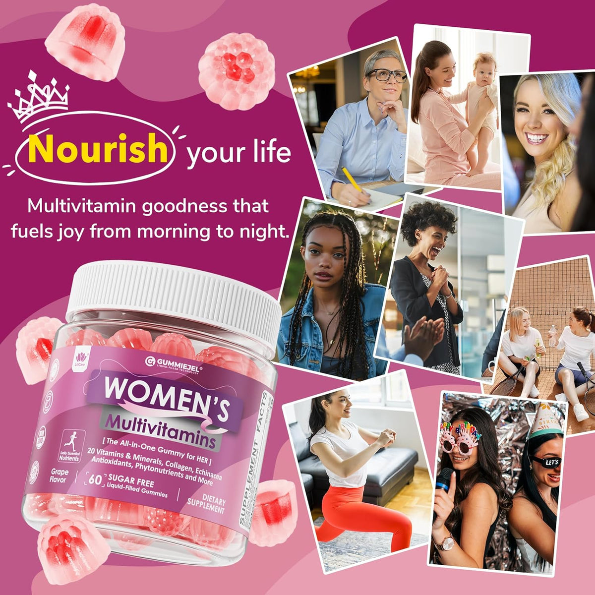 2 Pack - Women's's Multivitamin Gummy, Methylated Multivitamin for Women's, Biotin, Methylfolate, Iron, Collagen, Vitamins A – Image 9