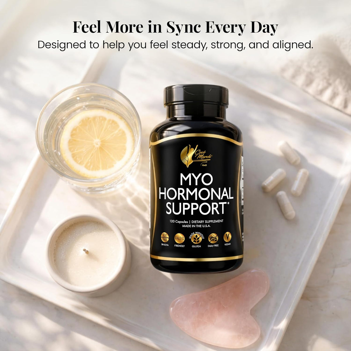 Cocó March N.M.D Myo-Inositol Hormonal Support for Women's – Supports Hormone Balance & Menopause Wellbeing, Energy & – Image 2
