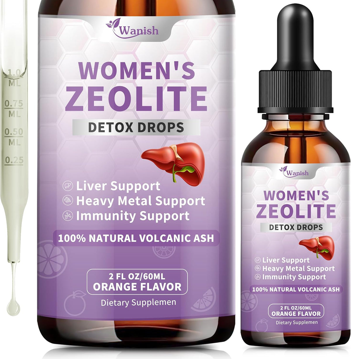 Wanish Premium Zeolite Drops for Women's - 99%+ Pure Natural Volcanic Ash with B12 & D3, Vegan, Non-GM, 118 mL – Image 9