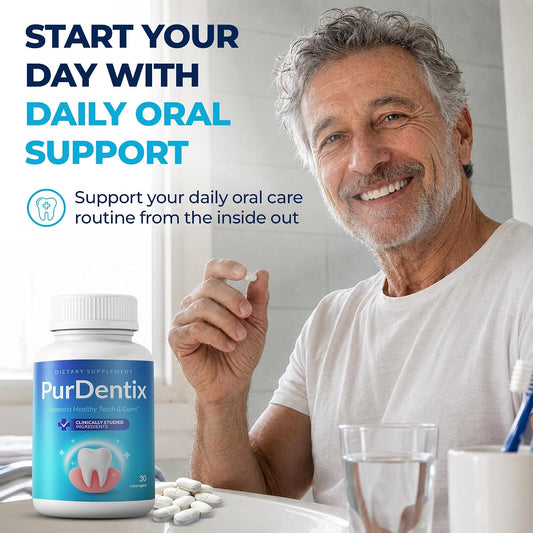 PurDentix Oral Health Probiotic – 4-Strain – Lactobacillus paracasei – This strain adheres well to oral surfaces – Image 1