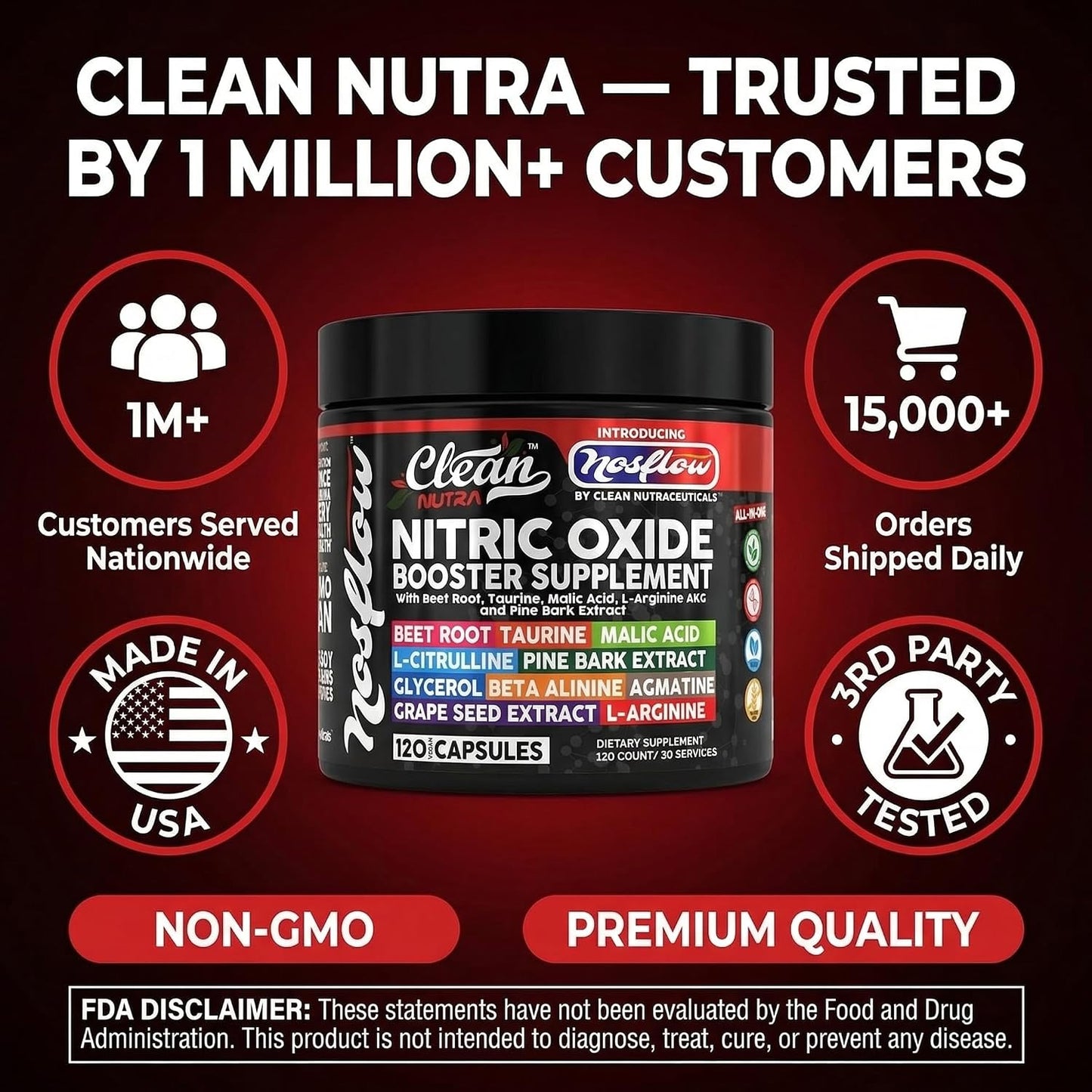 NosFlow Nitric Oxide Supplement for Men and Women's - görsel 8
