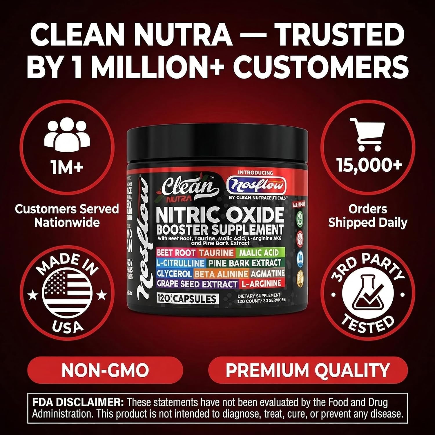 NosFlow Nitric Oxide Supplement for Men and Women's - görsel 8