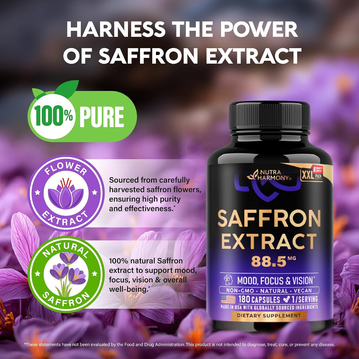 Natural Saffron Supplements – Pure Saffron – Energy & Vitality: As an adaptogenic herb, saffron may help the body – Image 4