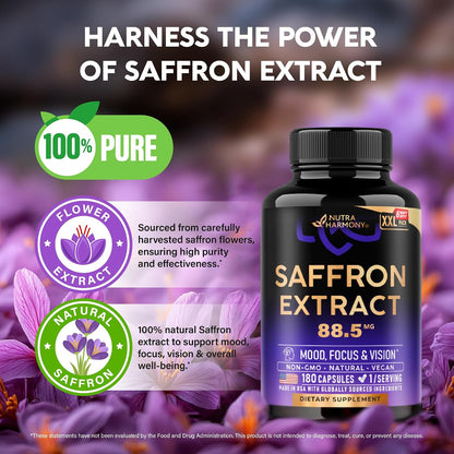 Natural Saffron Supplements – Pure Saffron – Energy & Vitality: As an adaptogenic herb, saffron may help the body – Image 4