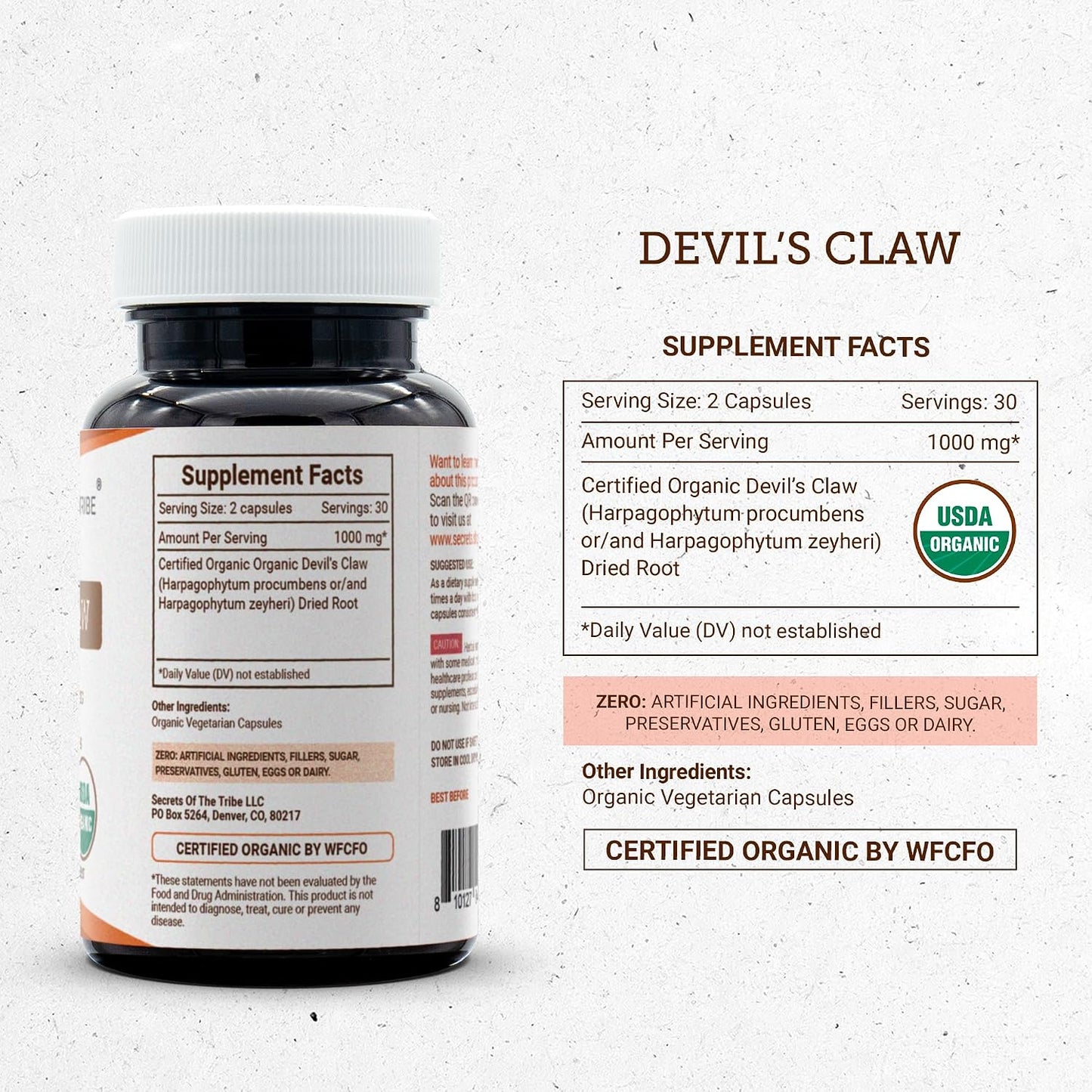 Secrets of the Tribe Devil's Claw USDA Organic Capsules - görsel 4