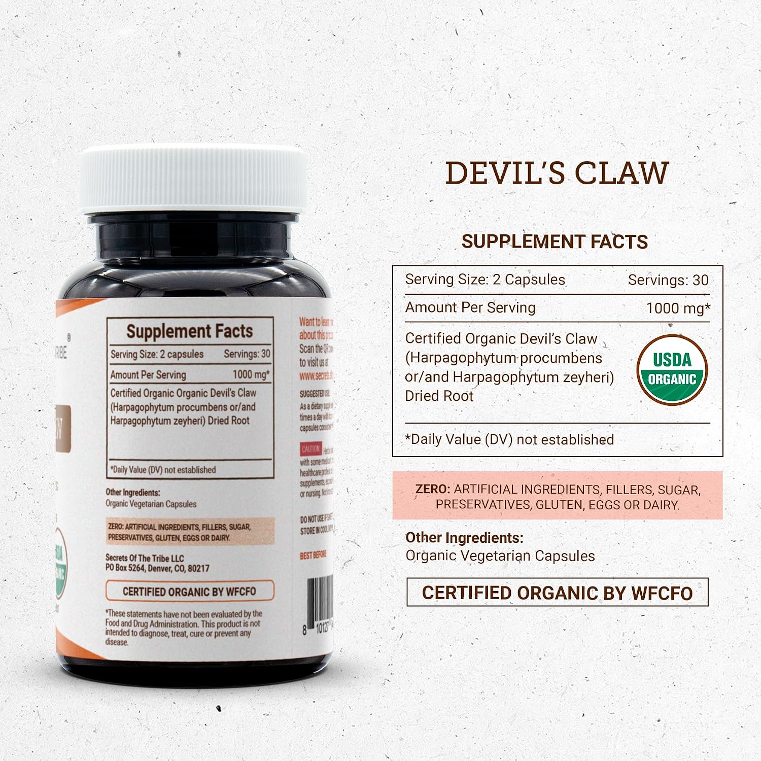 Secrets of the Tribe Devil's Claw USDA Organic Capsules - görsel 4