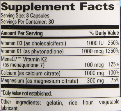 Progressive Labs Osteo-Mins PM with Vitamin D, K1 and K2, 240 Capsules