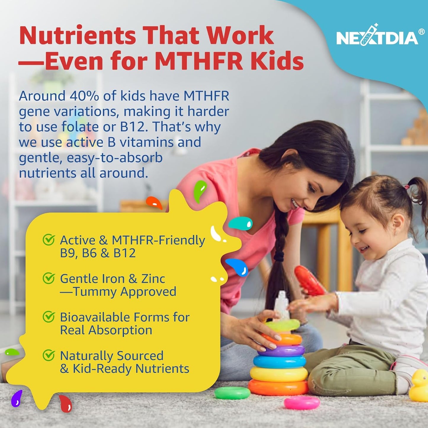 Kids Multivitamin Gummies with Iron – Sugar-free – Daily Vitamins + Probiotics & Algae Omega 3 - görsel 4