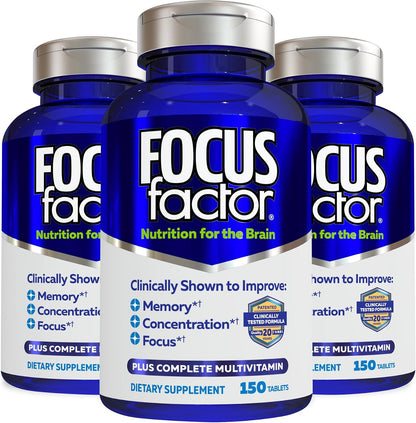 Focussed Factor Nutrition for The Brain – Memory & Concentration Supplement, 150 Tablets