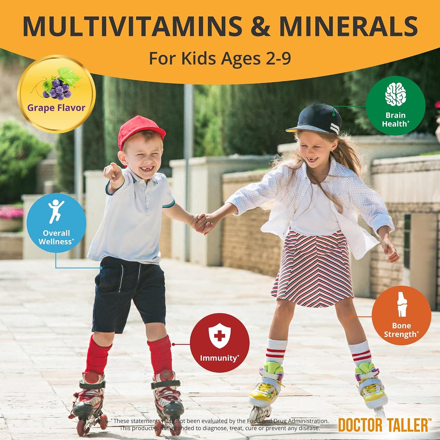 Doctor Taller Kids Multivitamins - Grape Flavour - 90 Chewable Tablets (6-Week Supply) - görsel 2