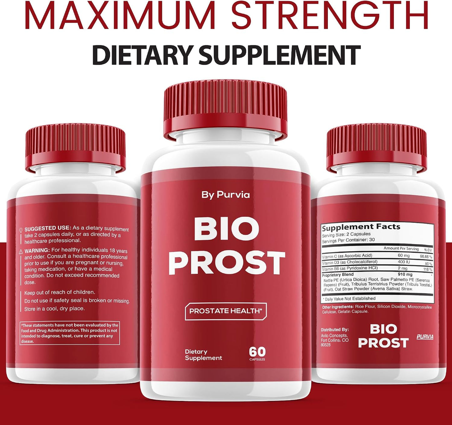 (2 Pack) Bio Prost - Advanced Formula Maximum Strength Supplement, 120 Capsules - görsel 4