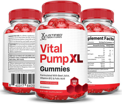 Justified Laboratories Vital Pump XL Performance Gummies (3 Pack, 180 Count) – Image 7