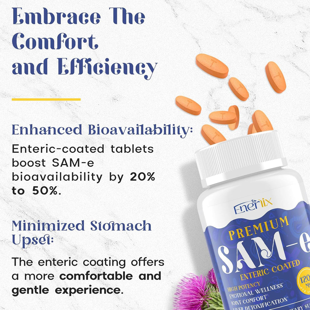 800 mg SAM-e Supplement for Brain, Mood, – NAC (N-Acetyl Cysteine): An amino acid that supports antioxidant – Image 6
