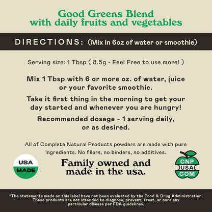 Good Greens Superfood Powder - The Healthy Greens Blend - 255g (30 Servings)