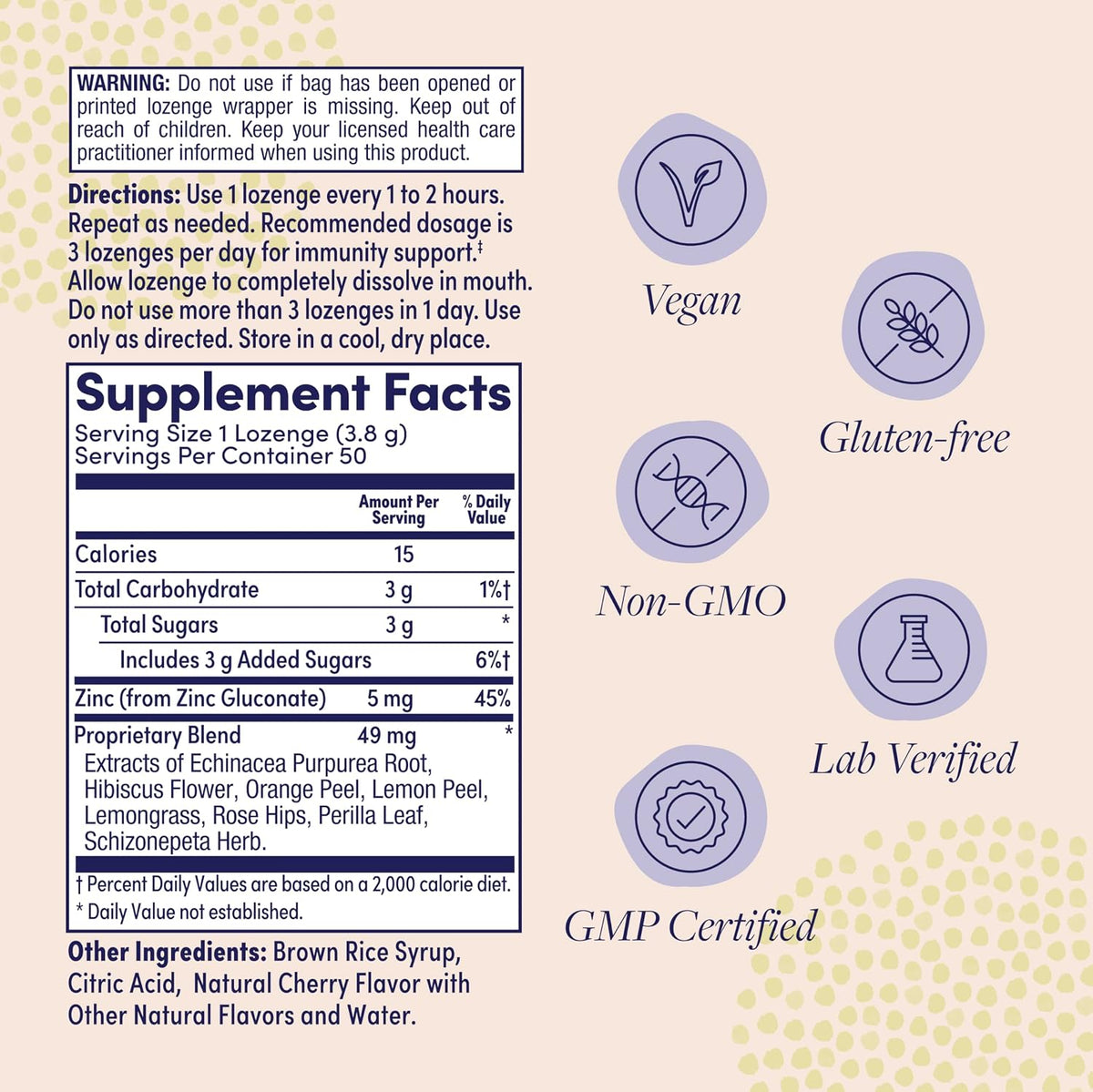 ZAND Immunity Cherry Echinacea Zinc Throat Lozenges 2 Pack – Image 2