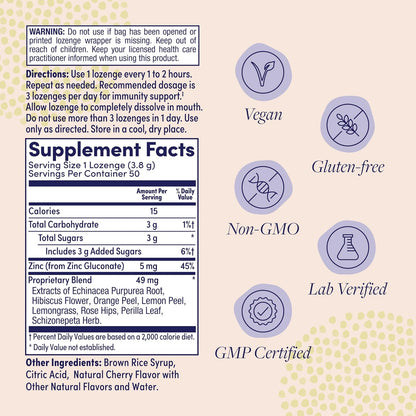 ZAND Immunity Cherry Echinacea Zinc Throat Lozenges 2 Pack – Image 2