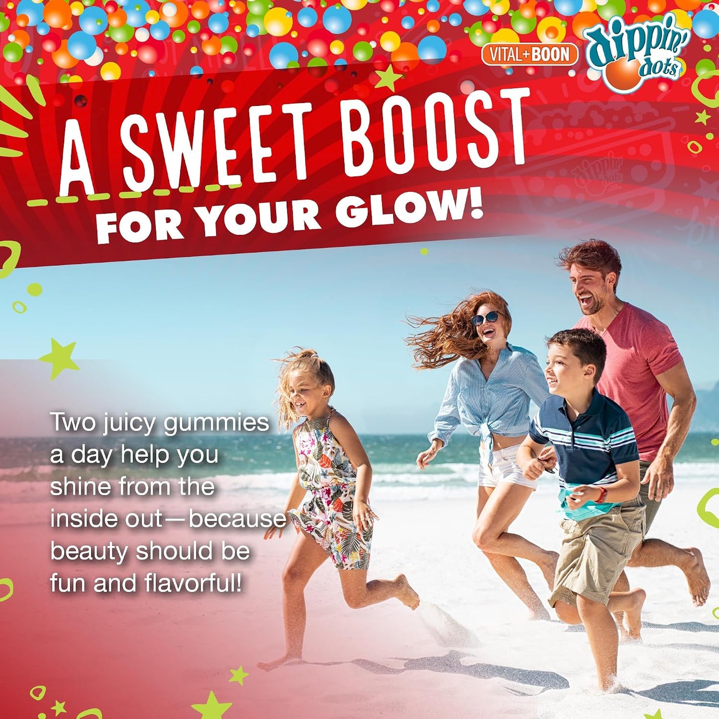 Dippin' Dots High Potency Biotin Gummies 5000mcg - Hair, Skin & Nails - Raspberry - 60 Day Supply (2 Pack) - görsel 4