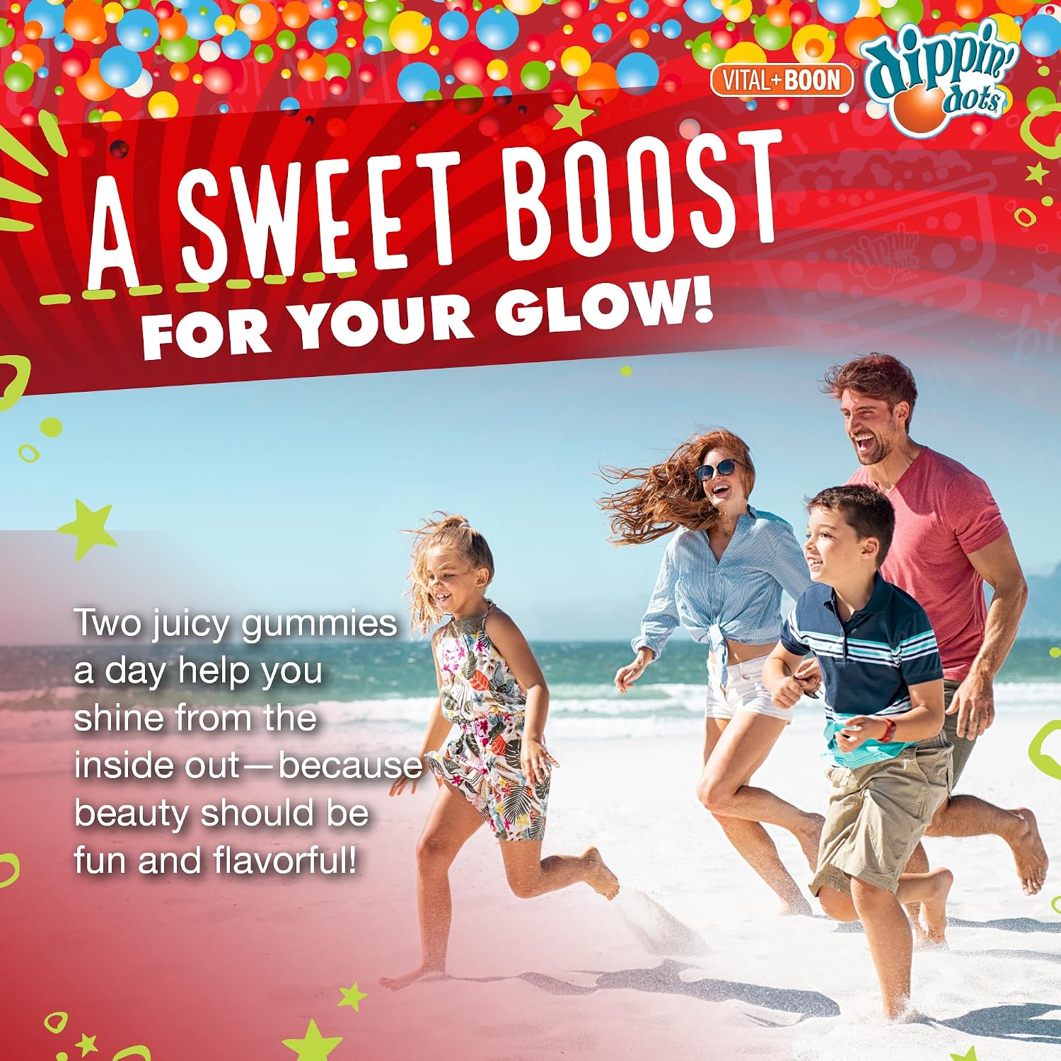 Dippin' Dots High Potency Biotin Gummies 5000mcg - Hair, Skin & Nails - Raspberry - 60 Day Supply (2 Pack) - görsel 4