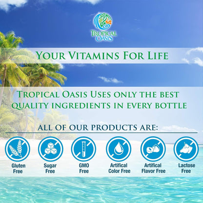 Tropical Oasis Mega Plus Liquid Multivitamin & Mineral Supplement – 946 mL